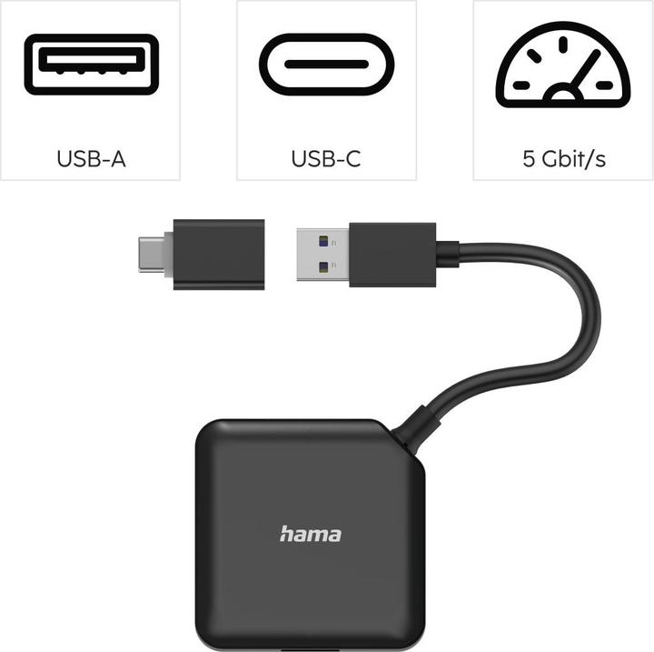 Produktbild Hama USB 3.2 Hub (USB-A, USB-C, 4 Ports)