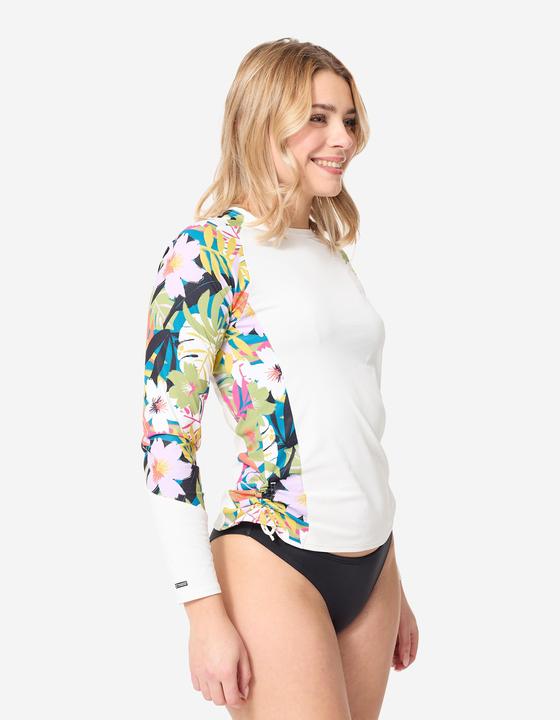 Image du produit Olaian T-shirt anti uv manches longues surf Femme - Kanika blanc et fleuri (XXL)