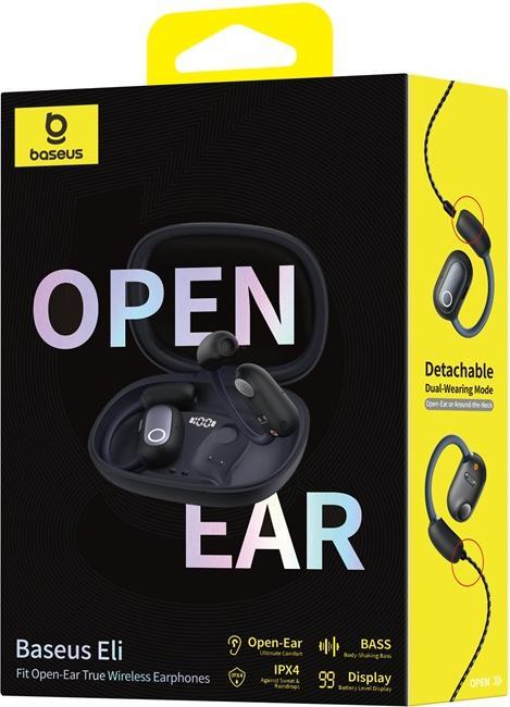 Actual product image Baseus Eli Fit Open- Ear Headset Drahtlose Konnektivität/Musik USB Typ-C Bluetooth Schwarz (7.50 h, Wireless)