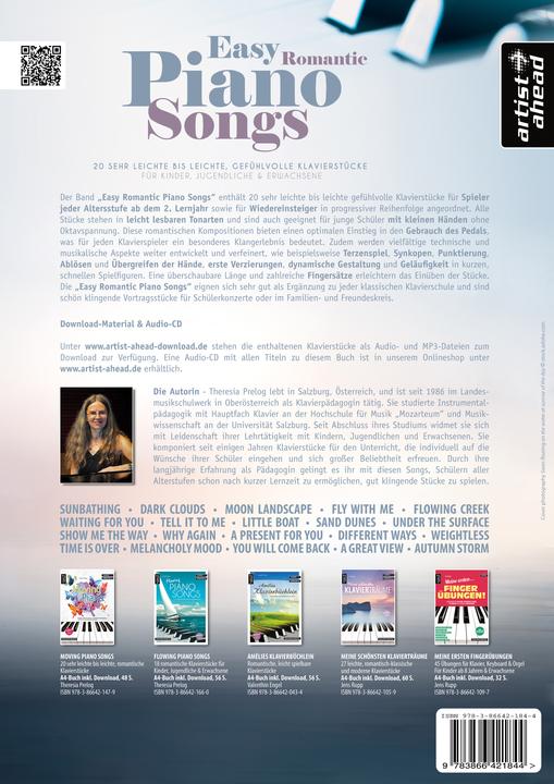 Immagine prodotto Easy Romantic Piano Songs (Tedesco, Theresia Prelog, 2021)