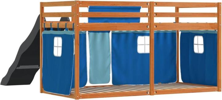 Actual product image VidaXL Bunk bed with slide and curtains (90 x 200 cm)