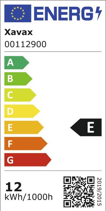 Energy Label Xavax Lamp (E27, 12 W, 1521 lm, 2 x, E)