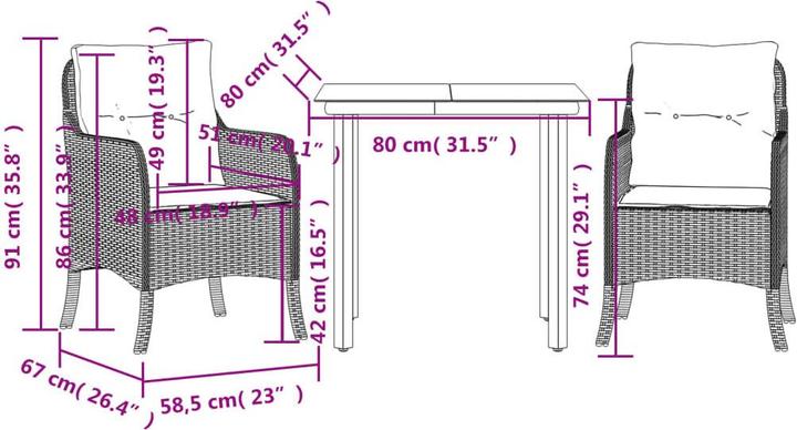 Actual product image VidaXL Rudolstadt (80 cm)