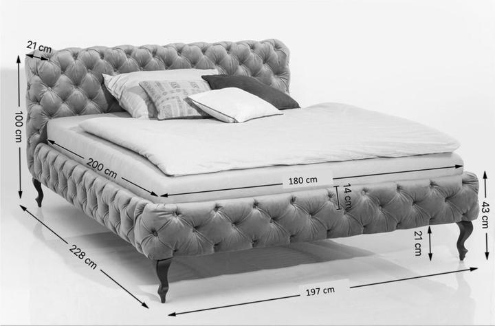 Produktbild Kare Design Bett Desire Velvet Rose 180x200cm (180 x 200 cm)