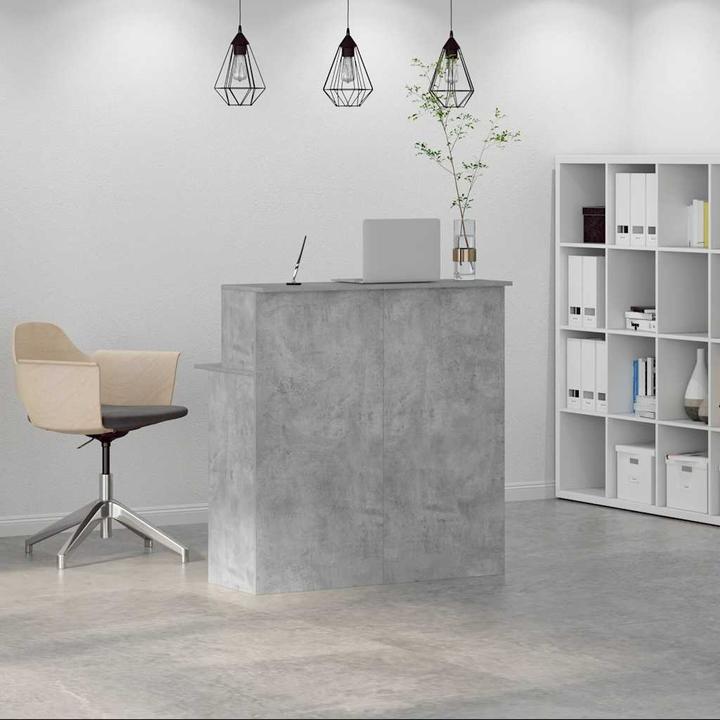Actual product image VidaXL Reception counter concrete grey 100x50x103.5 cm wood-based reception counter