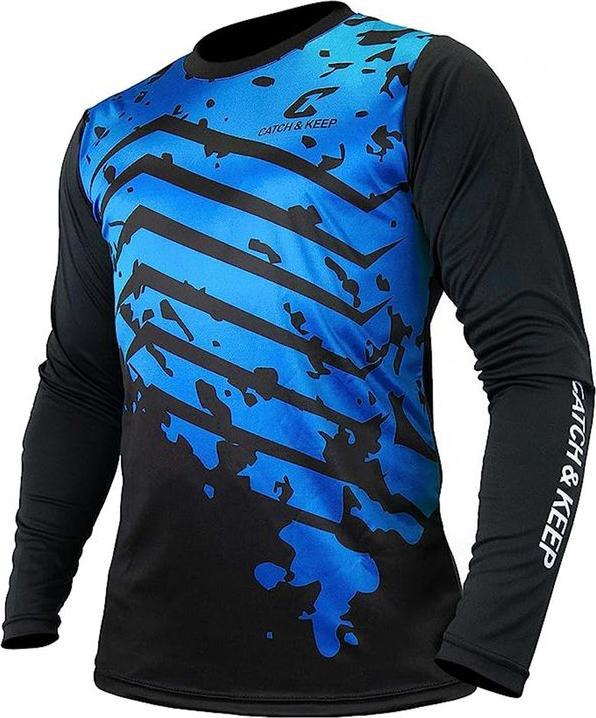 Produktbild Catch & Keep Trikot Protection Torwarttrikot Gr. 128 Blau-Schwarz Fussball Torwart Shirt Oberteil (128)