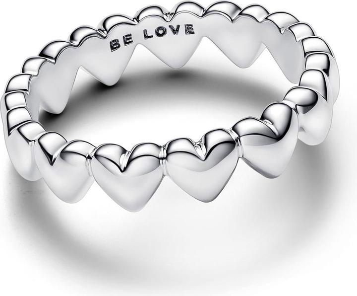 Actual product image Pandora Row of hearts ring (48, 925 Silver)