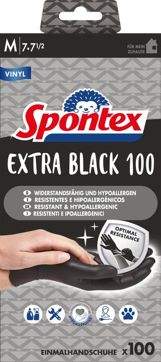 Immagine prodotto Spontex Guanti monouso Extra Black 100 in vinile taglia M