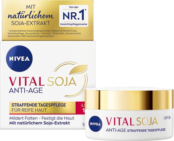 Image du produit NIVEA Vital Soja Crème de Jour Anti-Age SPF15 Pot 50 ml (50 ml, Crème 24h, SPF 15)