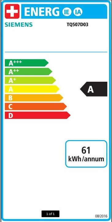 Etichetta energetica Siemens EQ.500 Integral