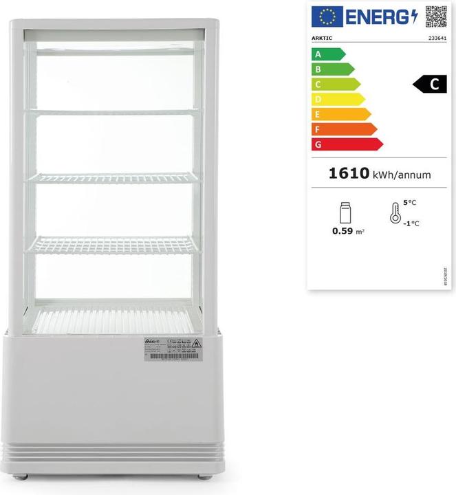 Label énergétique Hendi Arktic Élément supérieur Vitrine réfrigérée (78 l)