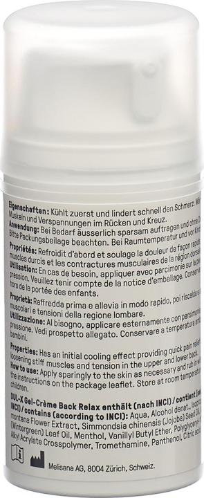 Nährwerte und Zutaten Dul-X Back Relax (1 x, 75 ml, 162 g)