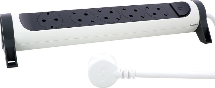 Image du produit Legrand Multiprise pivotante 5x prise, 3m de câble blanc-noir 694538 (5 x, CEE 7/3, CEE, 3 m)