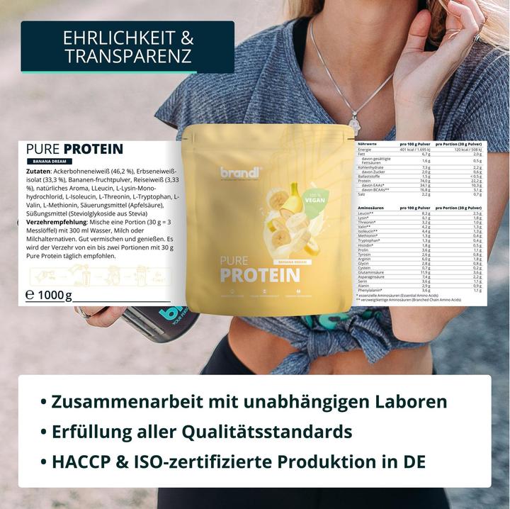 Produktbild Brandl-Nutrition Pure Protein Vegan (Banane, 1 Stk., 1000 g)