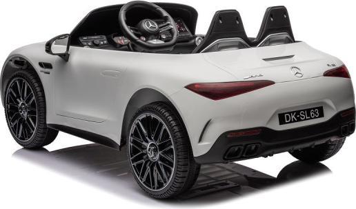 Produktbild Es-toys Kinderfahrzeug - weiss - Elektro Auto Mercedes SL63 AMG - Lizenziert - MP3 + Ledersitz + EVA (12 V)