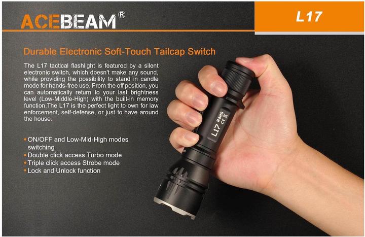 Produktbild AceBeam L17 LED Taschenlampe (16 cm)