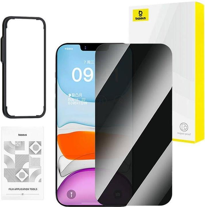 Actual product image Baseus privacy tempered glass Superior for iP 11 Pro/X/XS +cleaning kit and Easy Stick (1 Piece, Apple iPhone X, Apple iPhone XS, Apple iPhone 11 Pro)