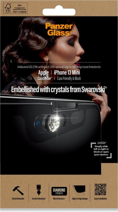 Produktbild PanzerGlass Displayschutz CF Cam Slider AB (1 Stück, Apple iPhone 13 mini)