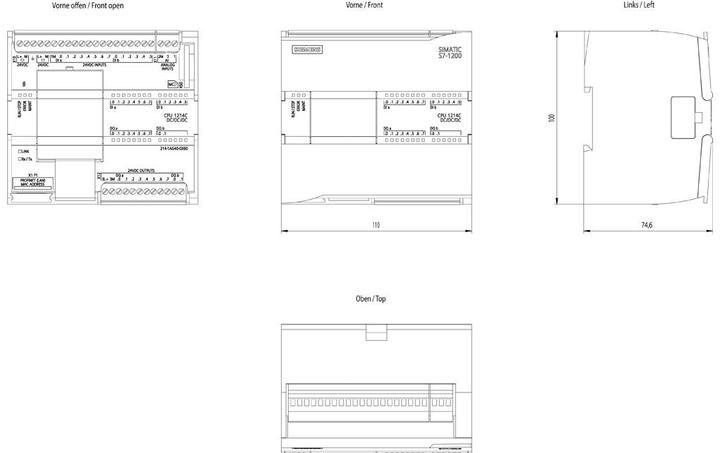 Image du produit Siemens SIMATIC S7-1200 CPU 1214C, DC/DC/DC