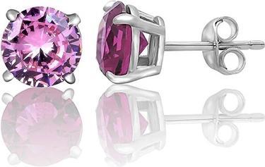 Actual product image Moiss Popular stud earrings with pink zirconia E0001160 - Diameter: 0.7 cm