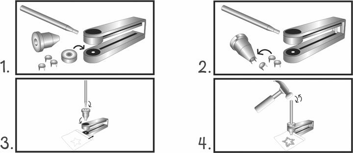Produktbild Stafil Nieten Werkzeug Applikator für Nieten mit ø 6.7 mm, ideal für Stoff, Leder und Kunstleder, Schwarz /