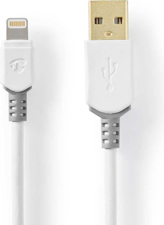 Image du produit Nedis Câble Lightning | USB 2.0 | Apple Lightning 8 broches | USB-A mâle | 480 Mbps | Plaqué or | 3.0 (3 m, USB 2.0)