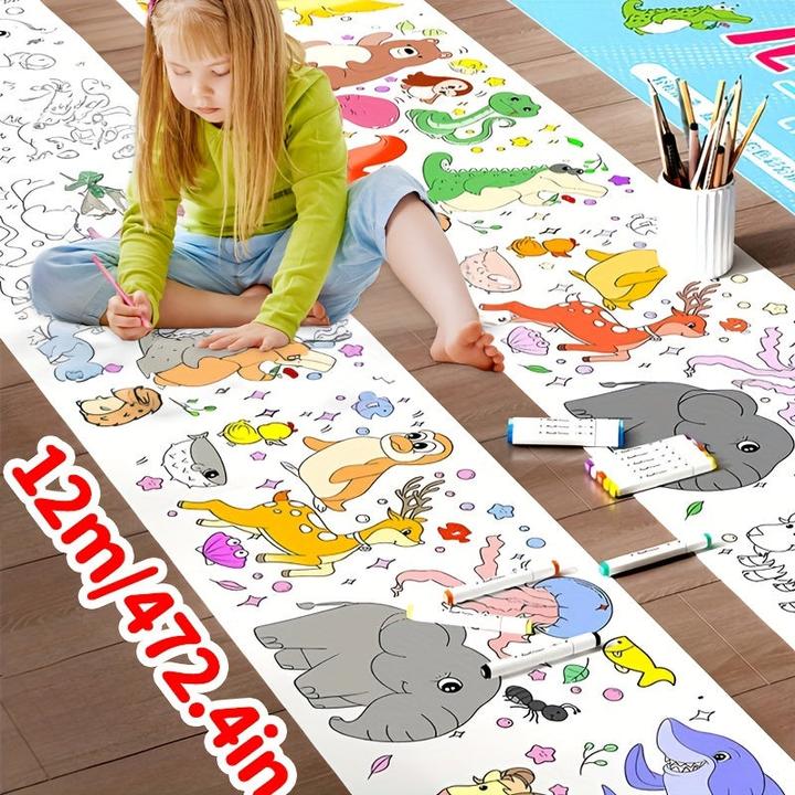 Immagine prodotto Activity Board Rotolo per dipingere con gli scarabocchi, rotolo per dipingere fai da te con i colori, rotolo per