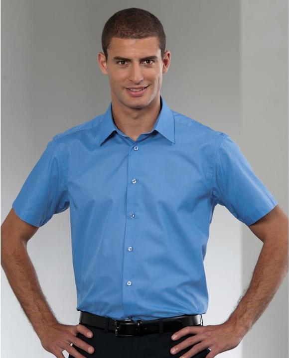 Actual product image Russell Collection poplin shirt short sleeve easy care (49)
