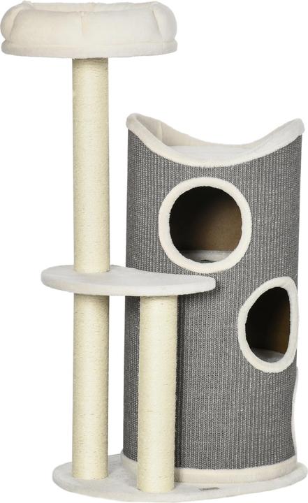 Immagine prodotto PawHut Graffiatoio con vassoio (109 cm, Bianco+grigio)