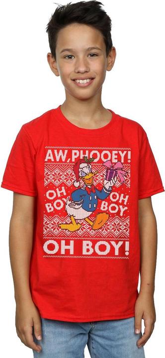 Actual product image Disney Boys Donald Duck Christmas Fair Isle T-Shirt (128)