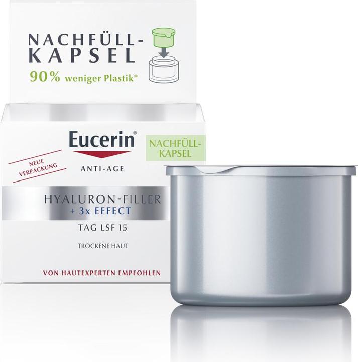 Produktbild Eucerin HYALURON-FILLER Tag LSF 15 für trockene Haut Nachfüllkapsel (50 ml, Tagescreme, SPF 15)