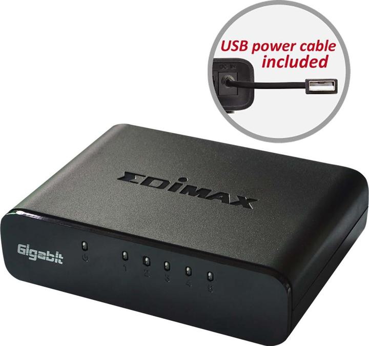 Productafbeelding edimax ES-5500G V3: 5-poorts schakelaar, 1Gbps (5 Havens)
