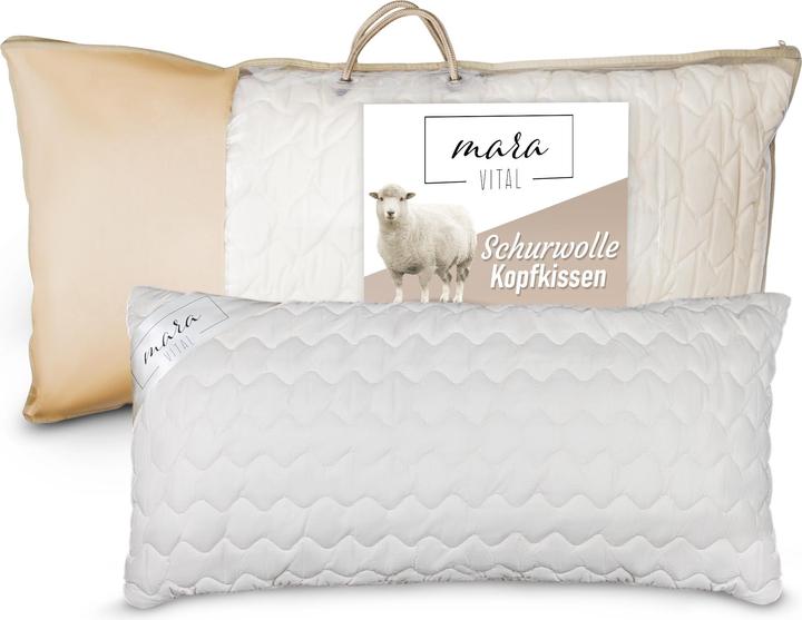 Actual product image Mara Vital Pure new wool pillow (65 x 100 cm)