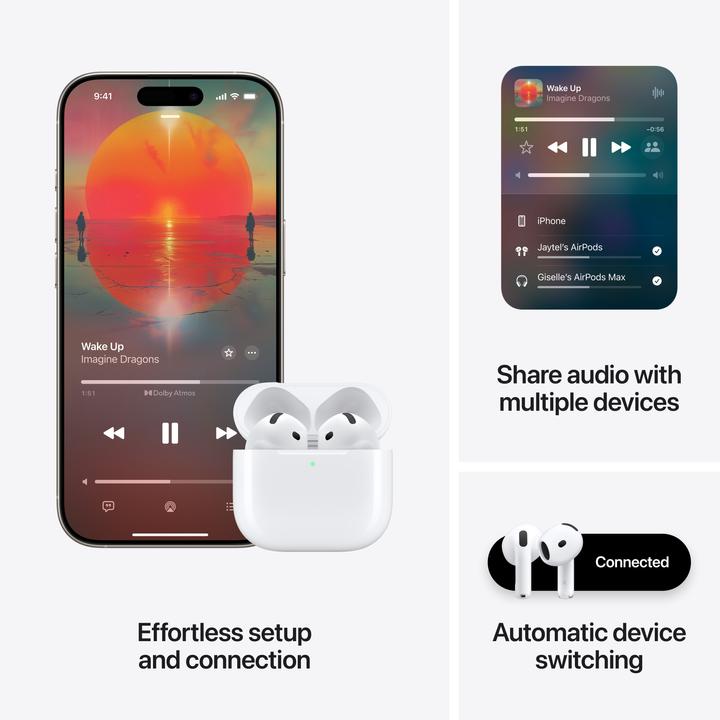 Productafbeelding Apple AirPods 4 (ANC, 4 h, Draadloze)