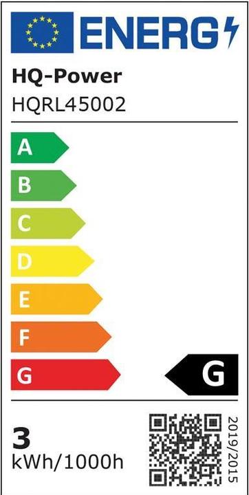 Energie-Label Velleman LED-LICHTSCHLAUCH - 45 m - WARMWEIss (45 m)