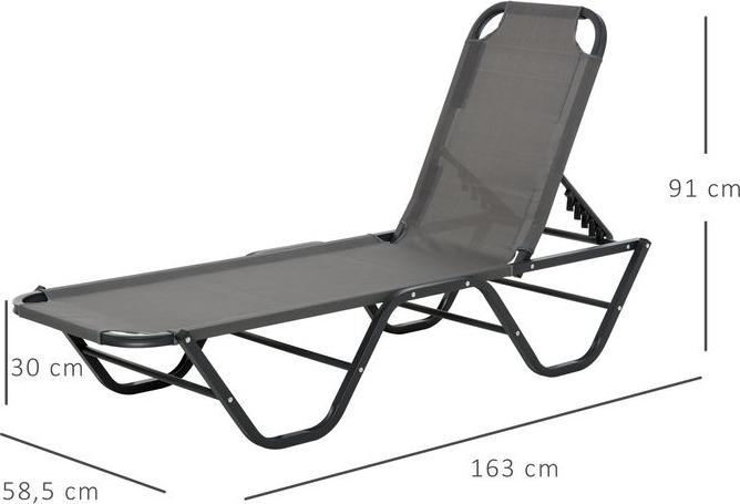 Immagine prodotto Swisshandel24 Lettino prendisole Lettino da spiaggia Lettino da giardino in alluminio a 5 livelli Lettino relax (163 cm)