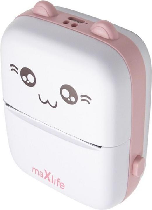Maxlife Imprimante thermique Bluetooth MXTP-100 rose (Noir et blanc)