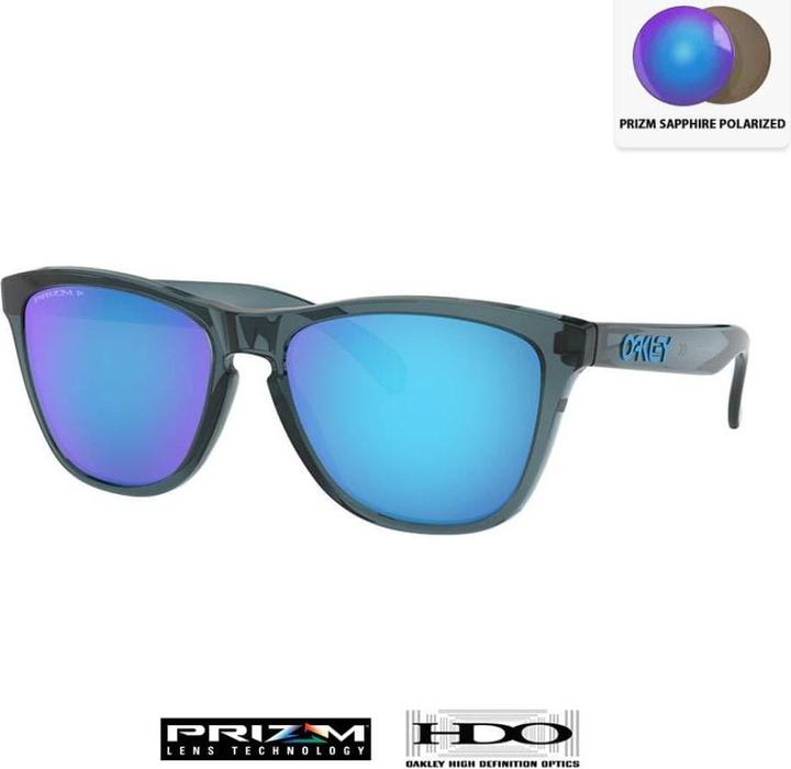 Oakley Frogskins Sonnenbrille - Prizm Sapphire Gläser Polarisiert - Schwarzes Gestell