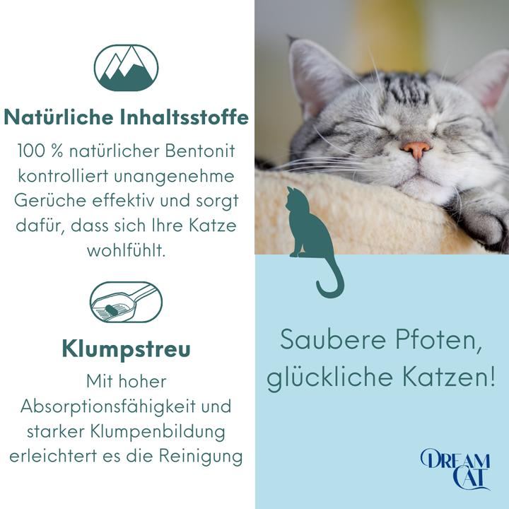 Immagine prodotto Dream Cat Lettiera per gatti al profumo di polvere di bambino - lettiera fine a base di bentonite, 5 litri (Raggruppamento, 4.25 kg)