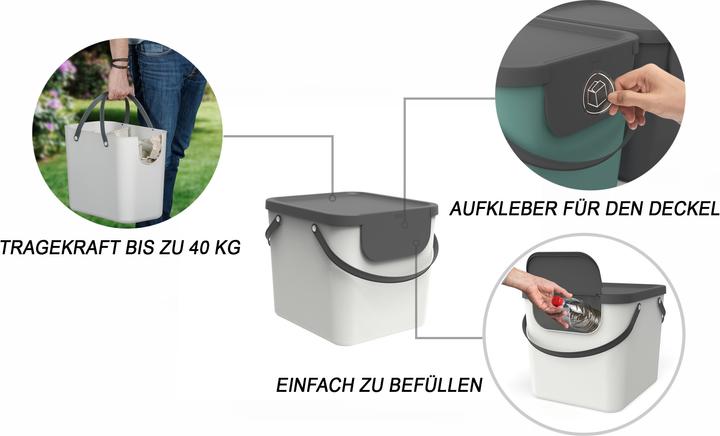 Image du produit Rotho Seau de recyclage Albula 40 l, blanc (40 l)