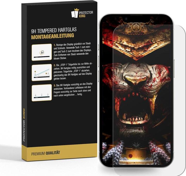 Actual product image Protectorking 3x 3D A++ real tempered 9H armoured glass CLEAR (3 Piece, Apple iPhone 14)