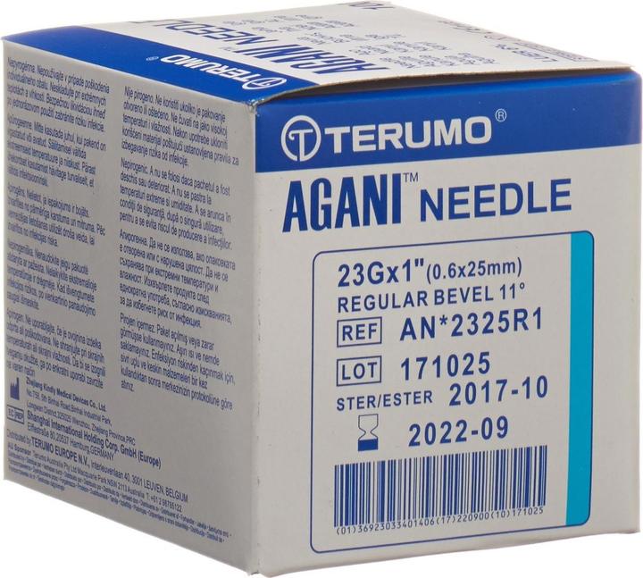 Produktbild Terumo Agani Einmalkanüle 23G 0.6x25mm blau (100 Stk)
