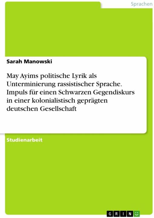 Immagine prodotto May Ayims politische Lyrik als Unterminierung rassistischer Sprache. Impuls fr einen Schwarzen (Tedesco, 2021)