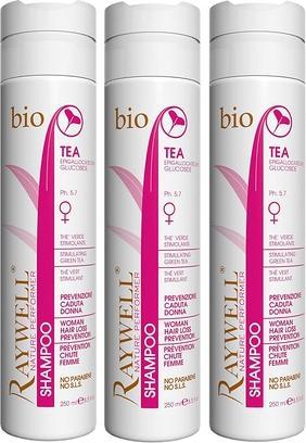 Produktbild Raywell Woman Hair Loss Prevention Bio Tea Shampoo 250ml - 3er-Pack (750 ml, Flüssiges Shampoo)
