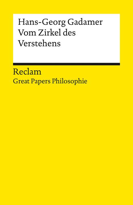 Actual product image Vom Zirkel des Verstehens (German, Hans-Ulrich Lessing, Hans-Georg Gadamer, 2024)