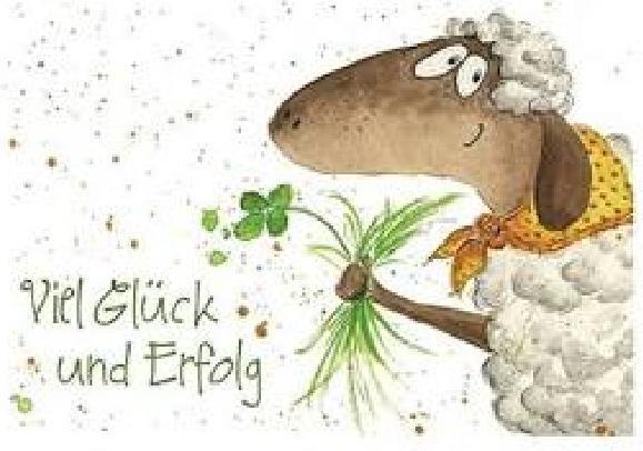 Actual product image Cart Sheep postcard, good luck and success