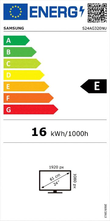 Energie-Label Samsung 61,00cm (24") Full HD Odyssey Gaming Monitor G32A S24AG320NU (Energieklasse E) (1920 x 1080 Pixel, 24")