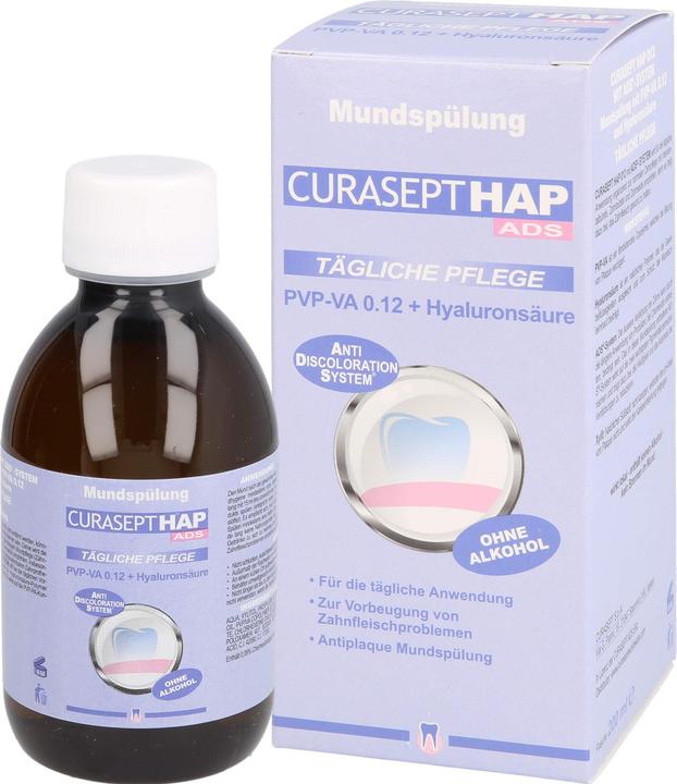 Produktbild Curasept HAP012 PVP-VA 0,12 + Hyaluron Mundspülung, 200 ml FLA (200 ml, Mundspülung)
