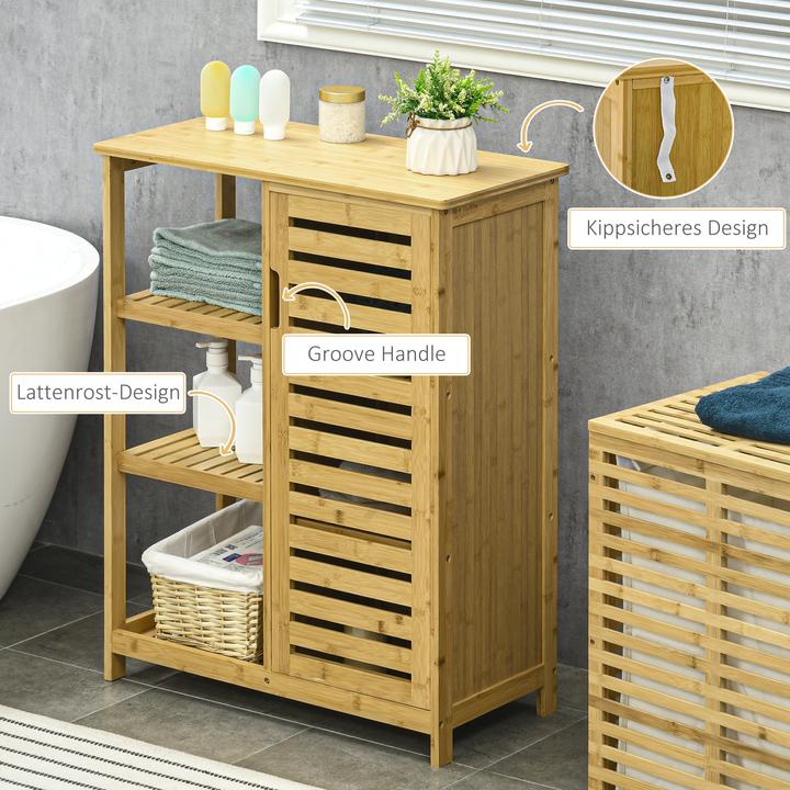 Immagine prodotto Kleankin Mobile da bagno con ripiano aperto e protezione antiribaltamento (66 x 33 x 87 cm)