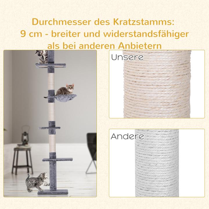 Image du produit PawHut Arbre à chat réglable en hauteur (260 cm, Dgrey)